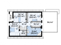 Проект Z161. Комфортабельный дом с мансардой и гаражом на 2 автомобиля. 261 м2