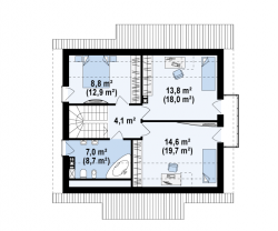 Проект Z162. Функциональный дом с эркером для небольшого участка. 134 м2