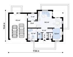 Проект Z171. Функциональный дом с мансардой, гаражом и дополнительной комнатой. 275 м2