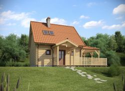 Проект Z57. Уютный, полностью деревянный, сезонный дом. 74 м2